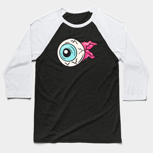 Scary Eye Baseball T-Shirt by TomCage
